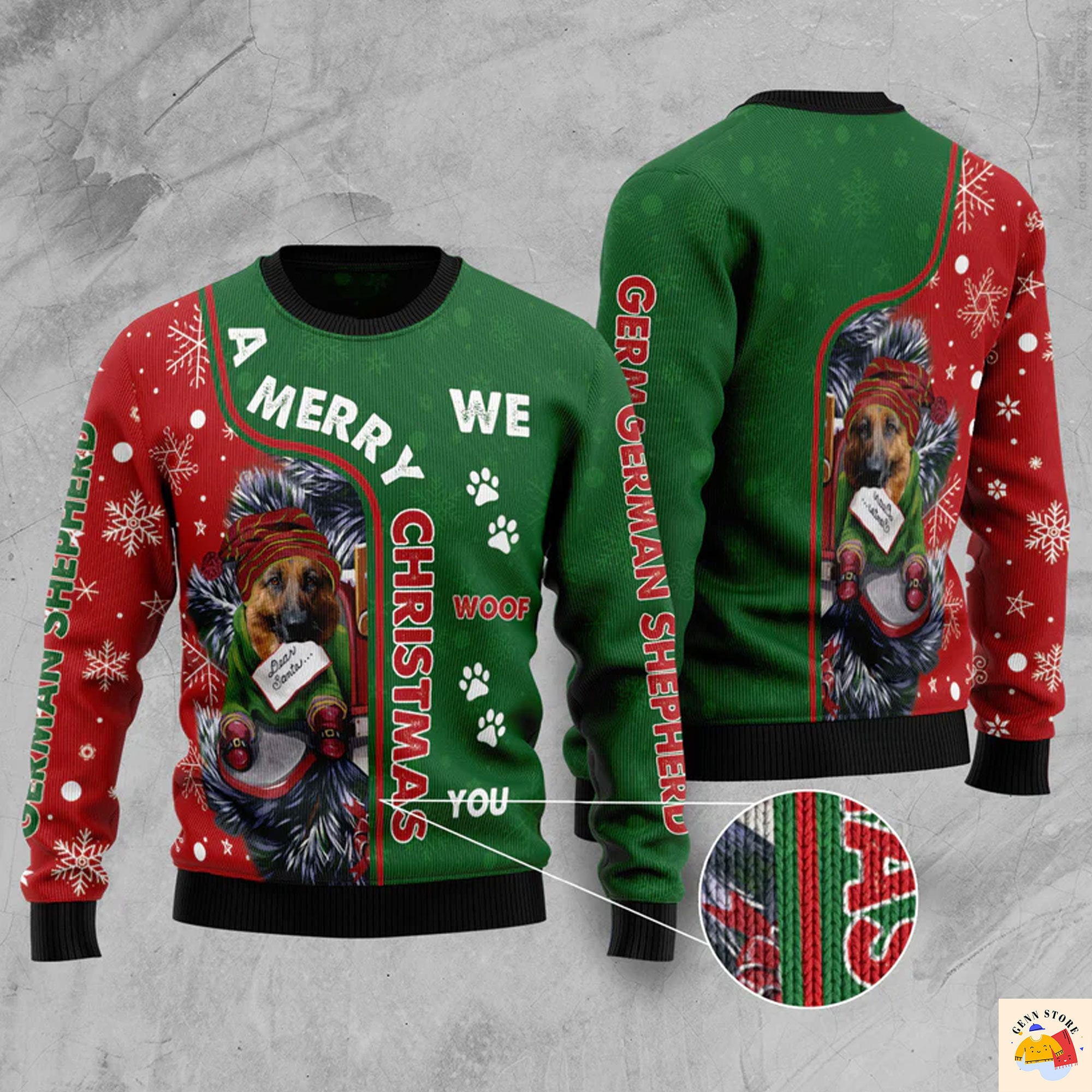 German Shepherd Merry Christmas Ugly Christmas Sweater