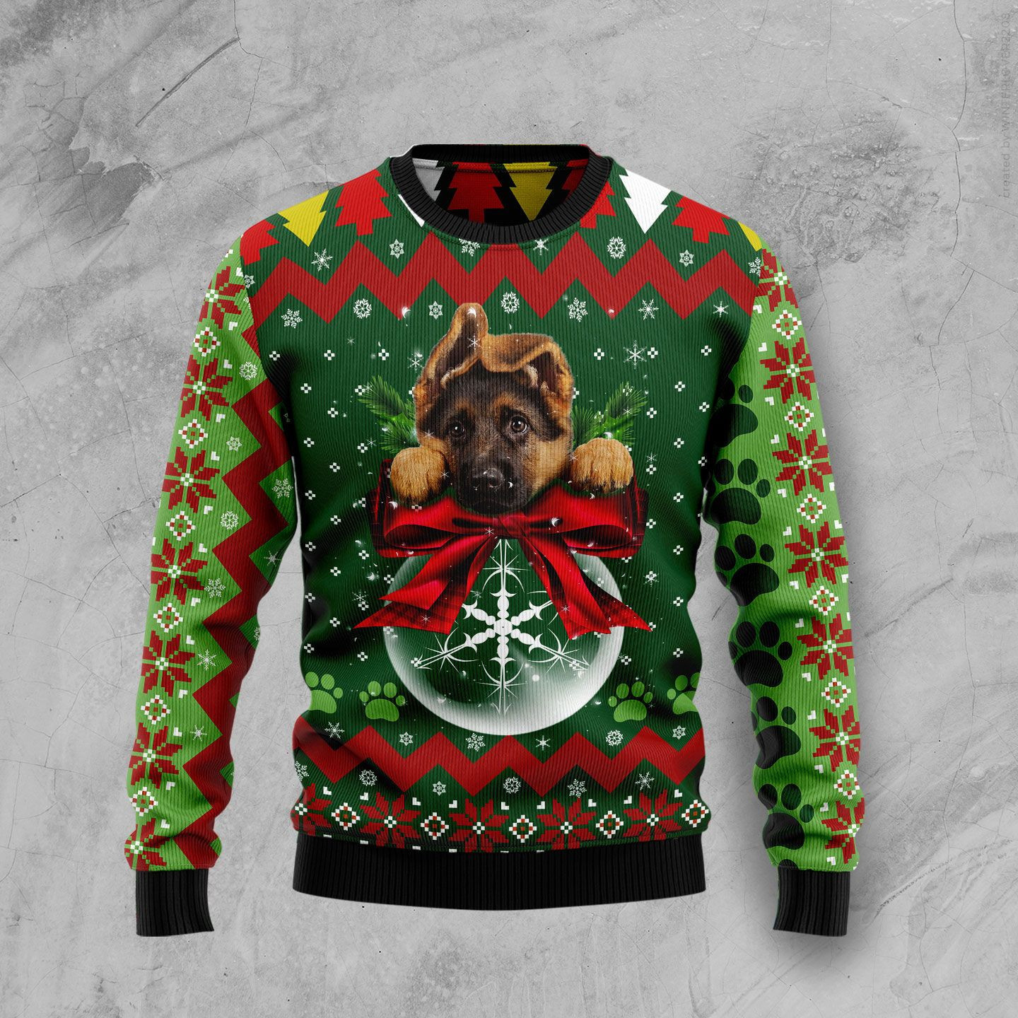 German Shepherd Ornament Ugly Christmas Sweater, Perfect Holiday Gift