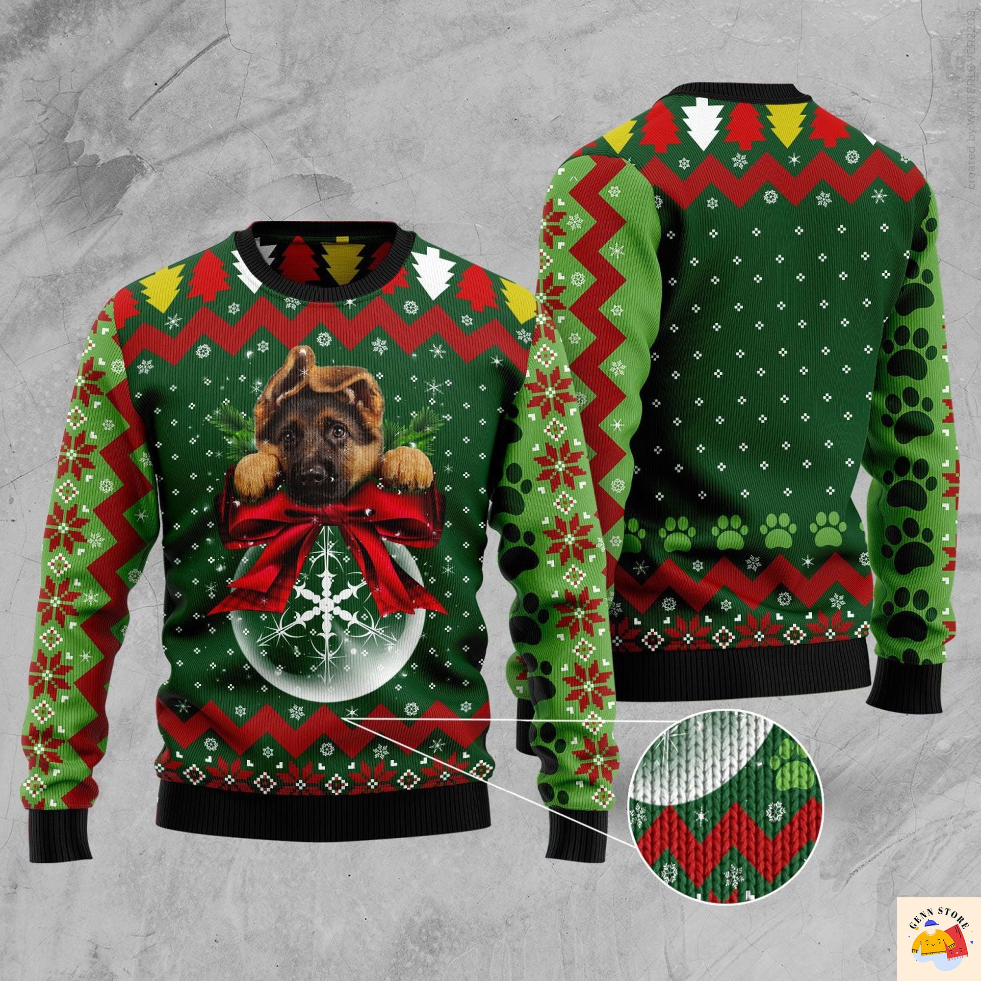 German Shepherd Ugly Christmas Sweater