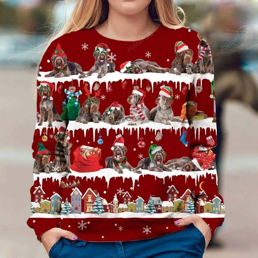 German Wirehaired Pointer Snow Christmas Ugly Christmas Sweater