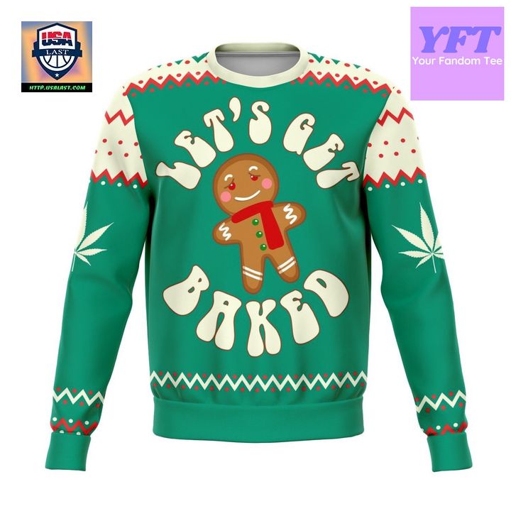 Get Baked Funny Meme Design 3d Ugly Christmas Sweater