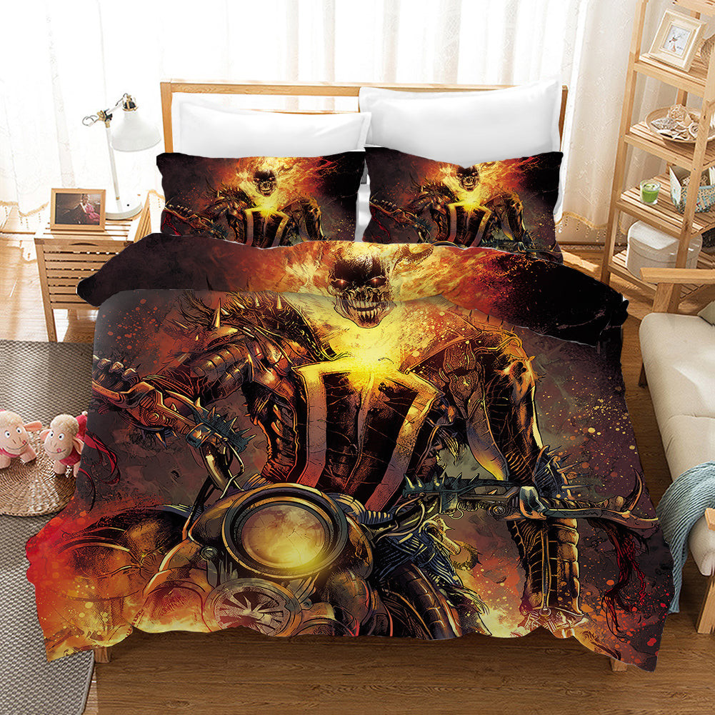Ghost Rider Duvet Cover Quilt Cover Pillowcase Bedding Set Bed Linen Home Bedroom Decor