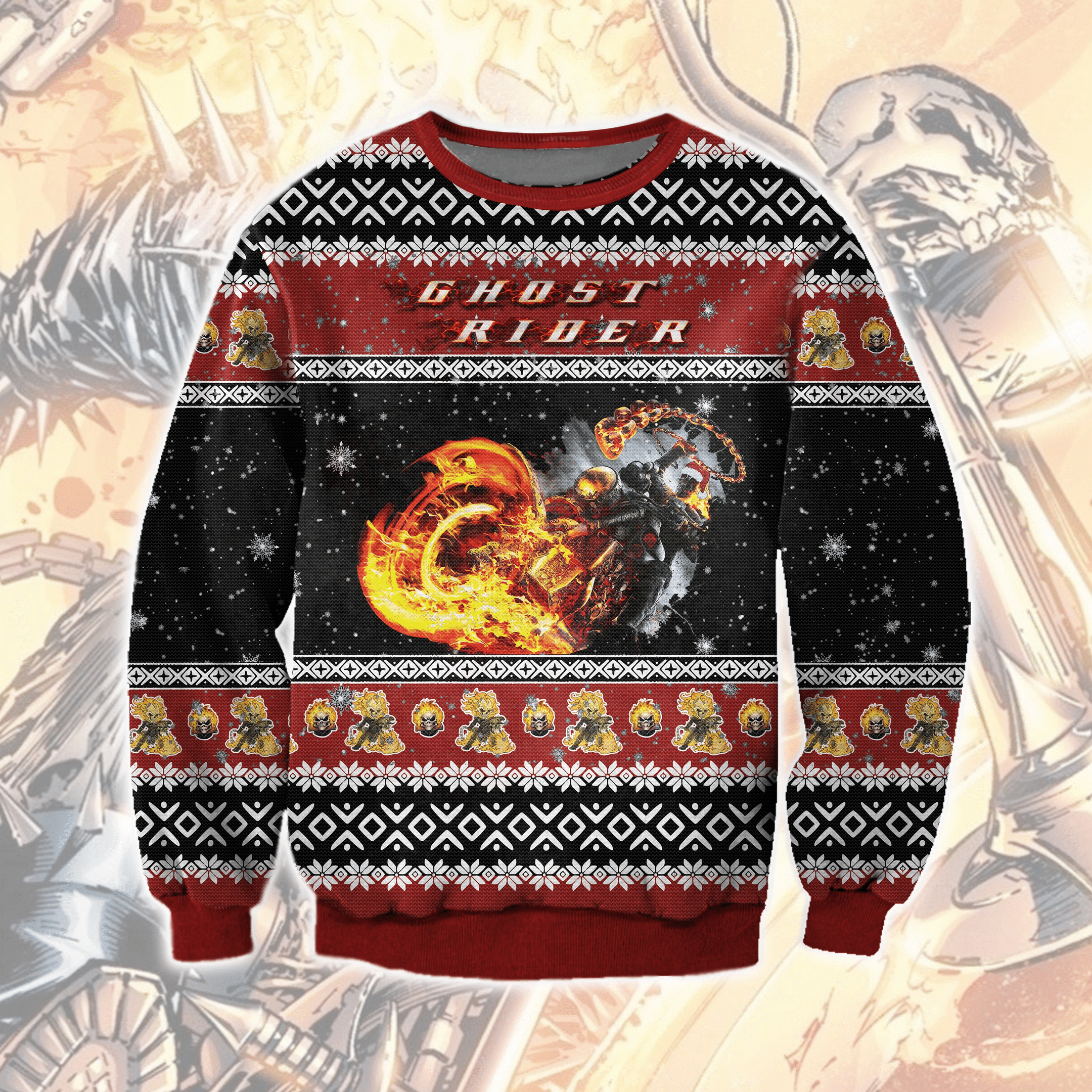Ghost Rider Ugly Christmas Sweater