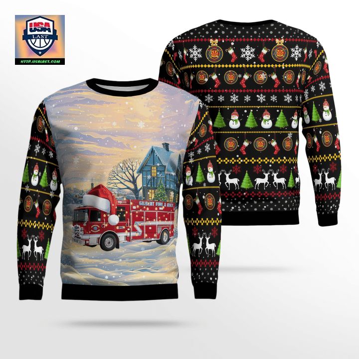Gilbert Arizona Gilbert Fire Department Christmas Sweater 3D