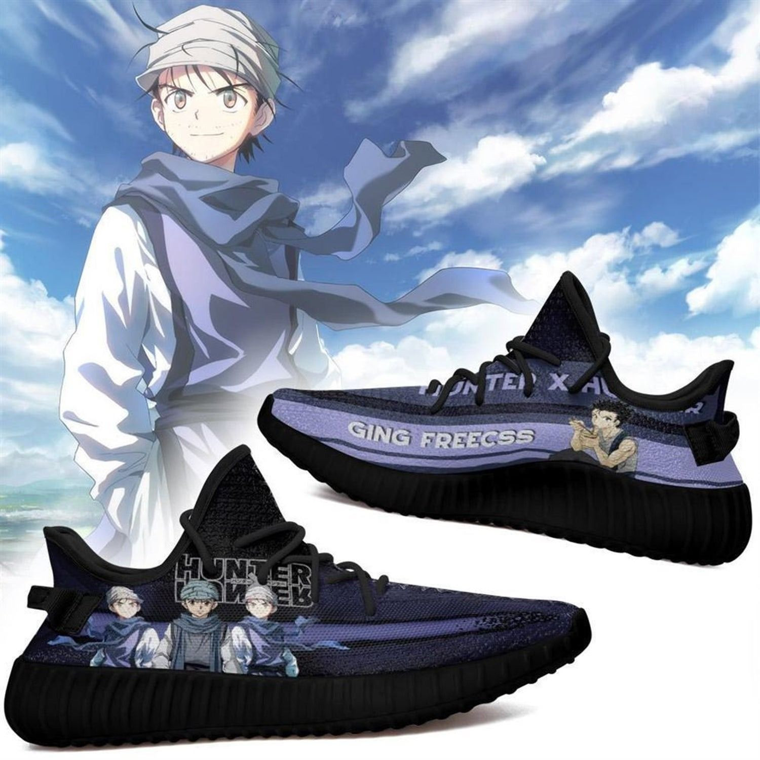 Ging Custom Hunter Anime Black Shoes Sneakers