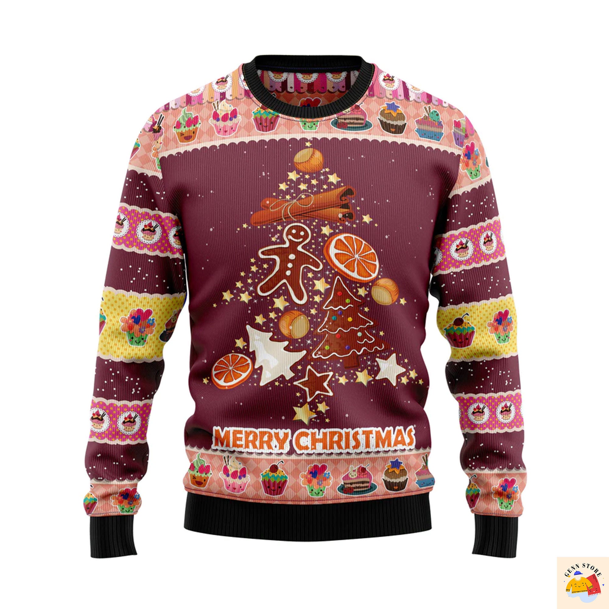 Gingerbread Christmas Tree Ugly Christmas Sweater