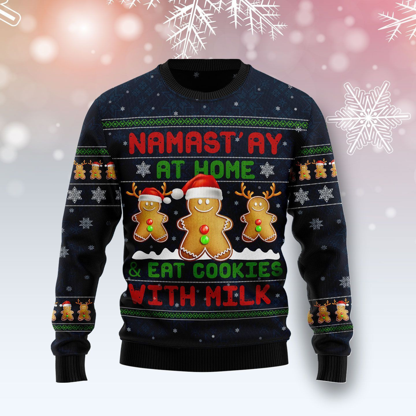Gingerbread Namast?Ay Ugly Christmas Sweater, Perfect Holiday Gift