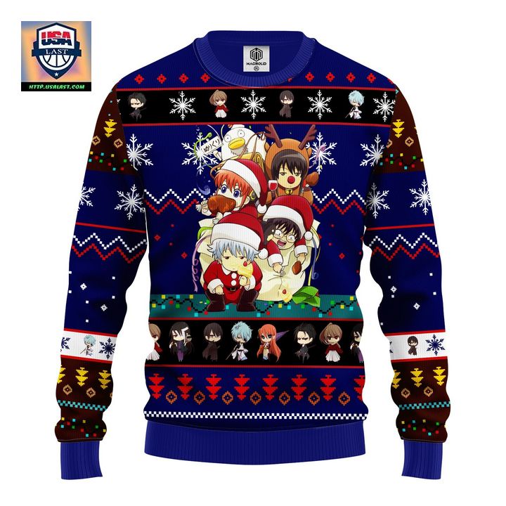 Gintama Ugly Christmas Sweater Blue 1 Amazing Gift Idea Thanksgiving Gift