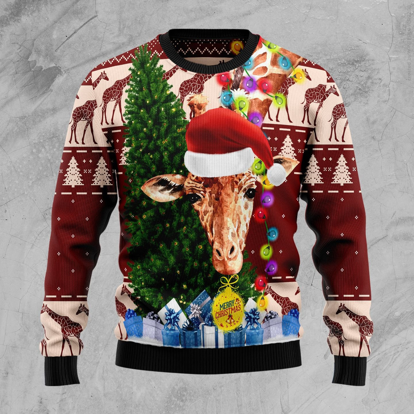 Giraffe Xmas Ugly Christmas Sweater, Perfect Holiday Gift