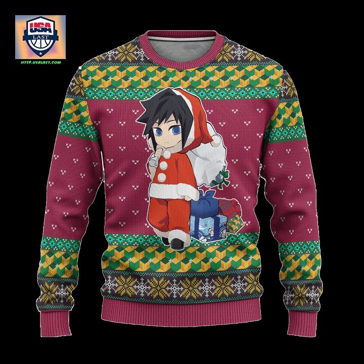 Giyuu Tomioka Demon Slayer Anime Ugly Christmas Sweater Xmas Gift
