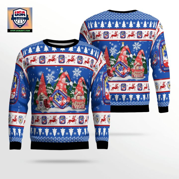 Gnome Maryland EMT Christmas Sweater 3D