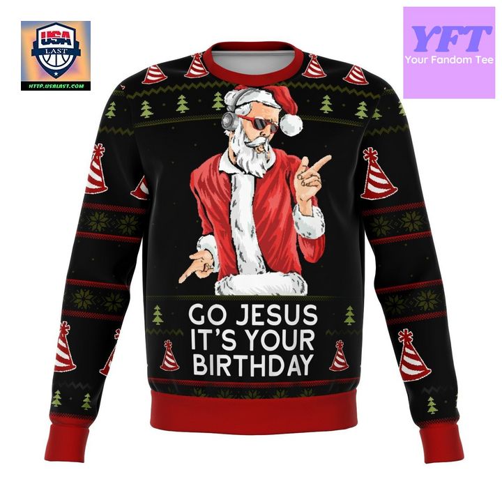 Go Jesus Meme Design 3d Ugly Christmas Sweater