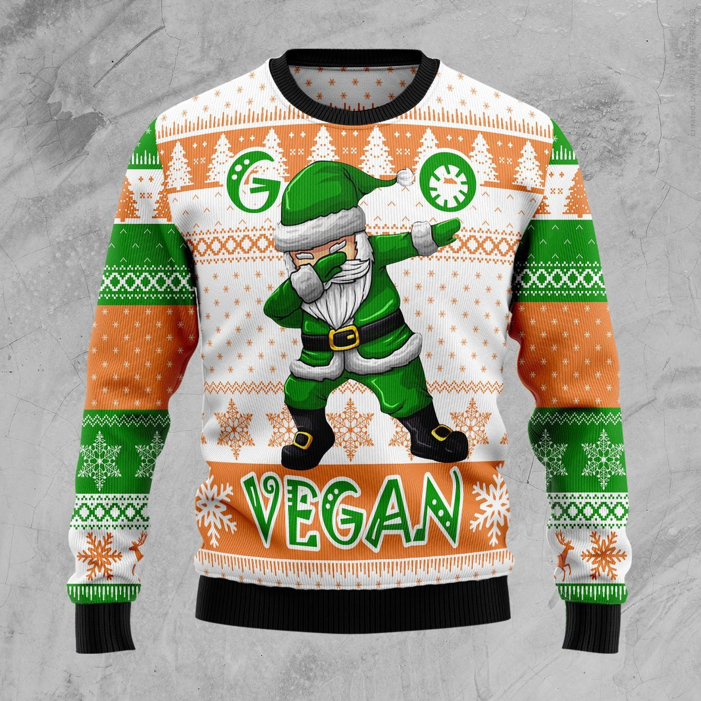 Go Vegan Ugly Christmas Sweater, Perfect Holiday Gift