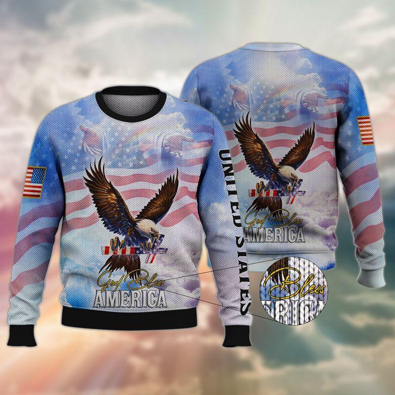 God Bless America Ugly Christmas Sweater, Perfect Holiday Gift