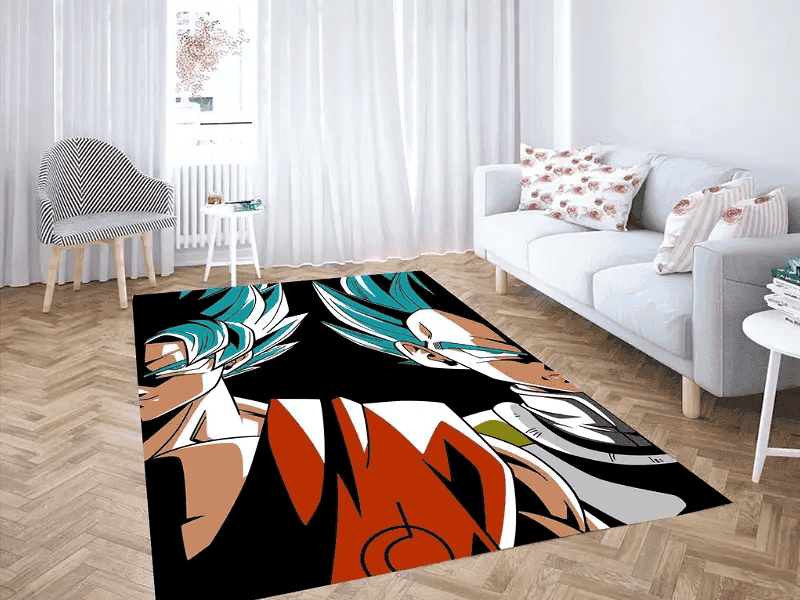 Goku And Vegeta 3D Rectangle Area Rug – Full Print Carpet For Living Room & Bedroom Home Decor