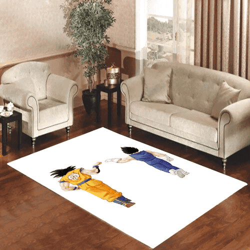 Goku And Vegeta Fist Bump 3D Rectangle Area Rug – Full Print Carpet For Living Room & Bedroom Home Decor