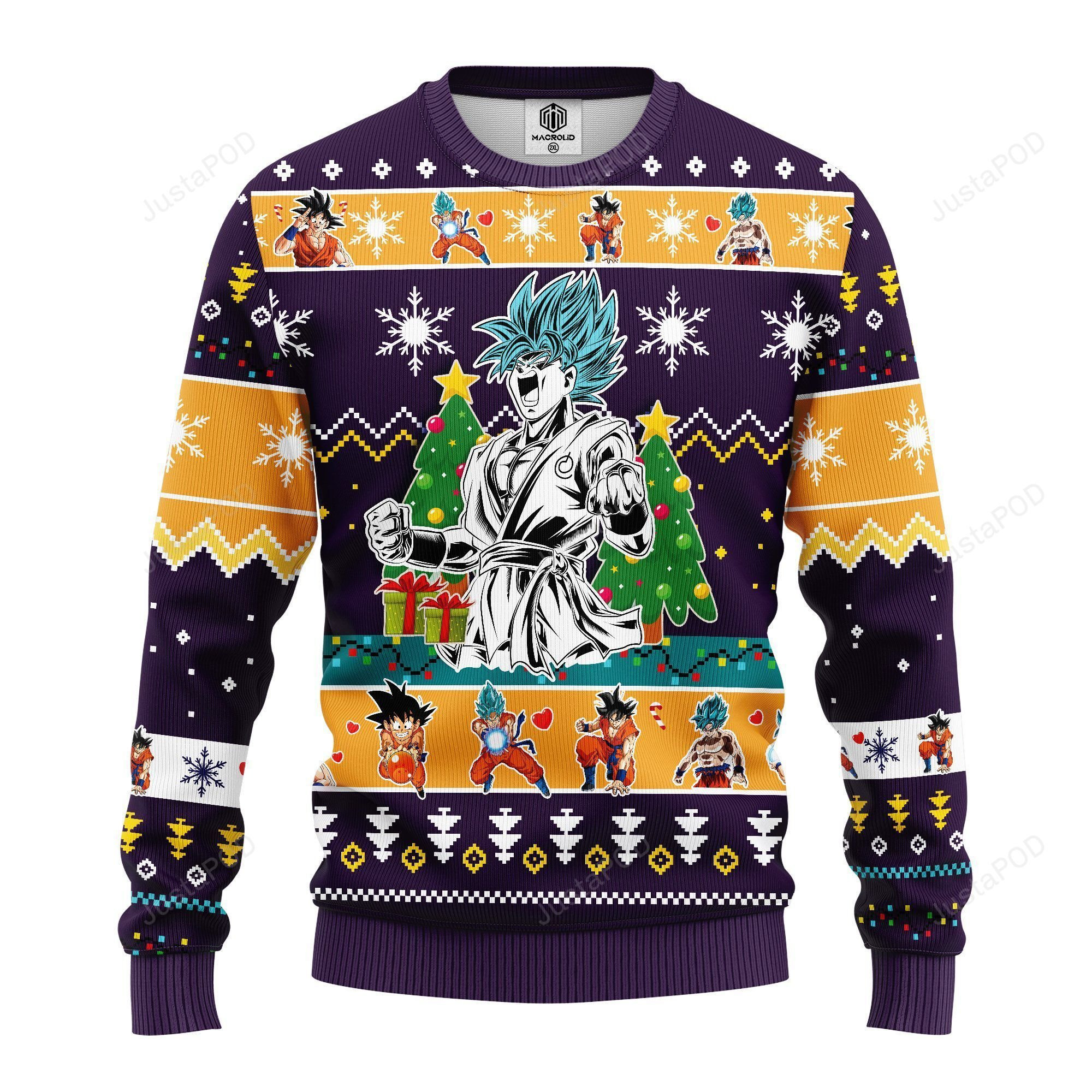 Goku Blue Dragon Ball Ugly Christmas Sweater, Perfect Holiday Gift