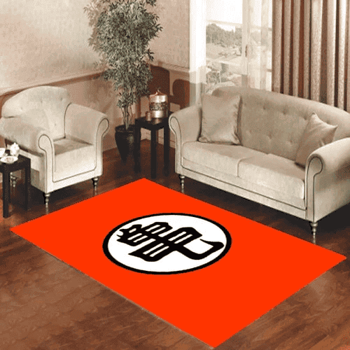 Goku Kanji Symbol 3D Rectangle Area Rug – Full Print Carpet For Living Room & Bedroom Home Decor