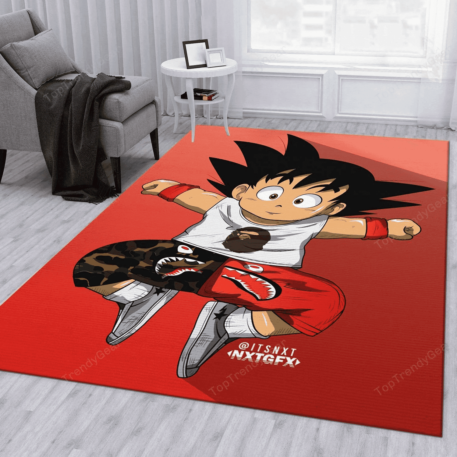 Goku Kid 3D Rectangle Area Rug – Full Print Carpet For Living Room & Bedroom Home Decor