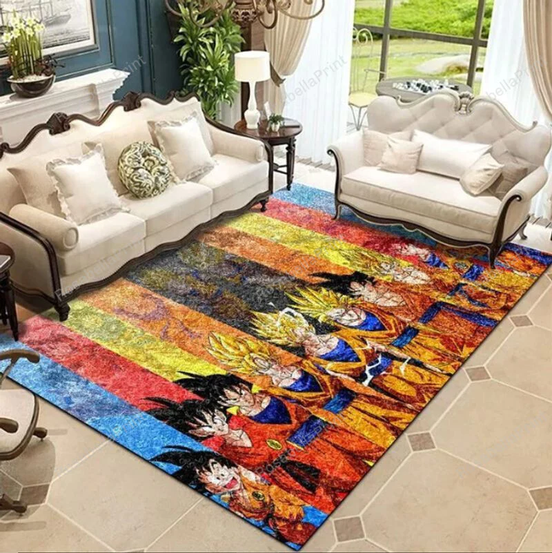 Goku Rectangle Area Rug – Full Print Carpet For Living Room & Bedroom Home Decor