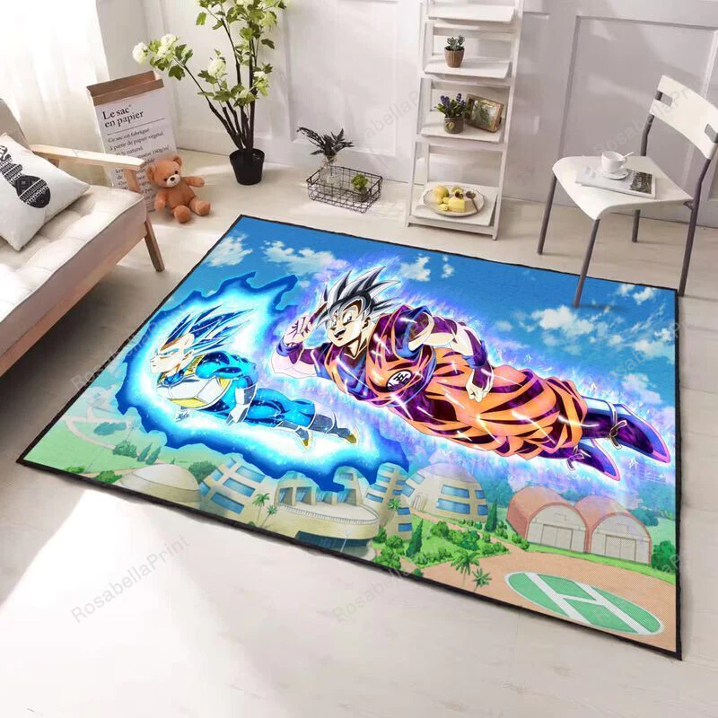 Goku Vegeta Rectangle Area Rug – Full Print Carpet For Living Room & Bedroom Home Decor