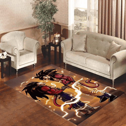 Goku Vegeta Super Saiyan 4 3D Rectangle Area Rug – Full Print Carpet For Living Room & Bedroom Home Decor
