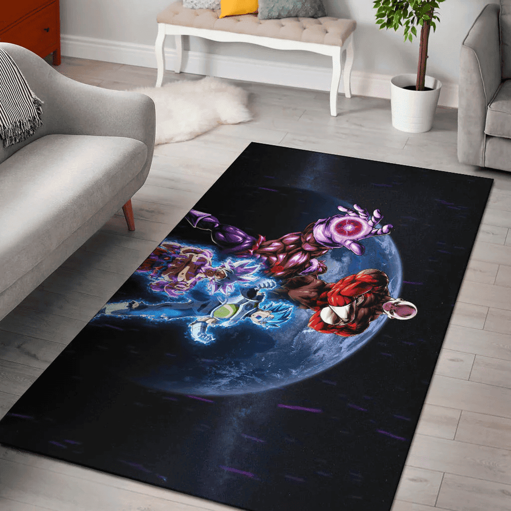 Goku Vegeta Vs Jiren Destruction Toppo 3D Rectangle Area Rug – Full Print Carpet For Living Room & Bedroom Home Decor