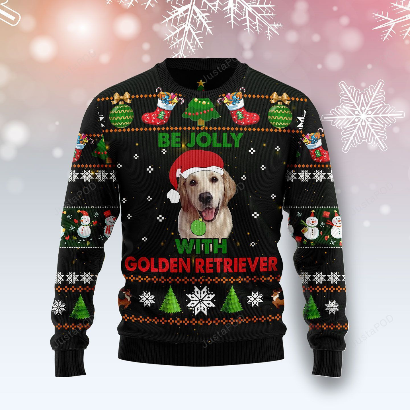 Golden Retriever Be Jolly Ugly Christmas Sweater, Perfect Holiday Gift