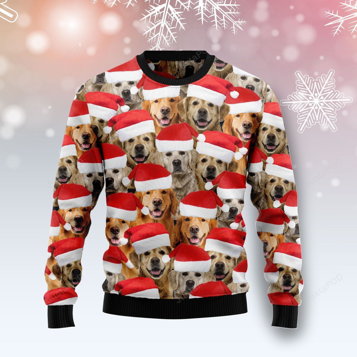Golden Retriever Group Awesome Ugly Christmas Sweater, Perfect Holiday Gift