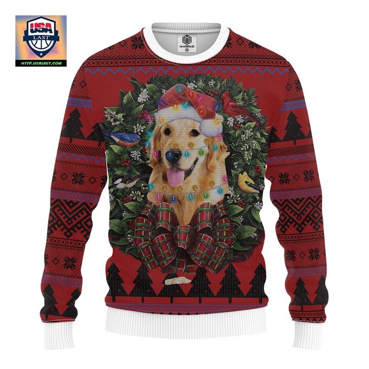 Golden Retriever Mc Ugly Christmas Sweater Thanksgiving Gift