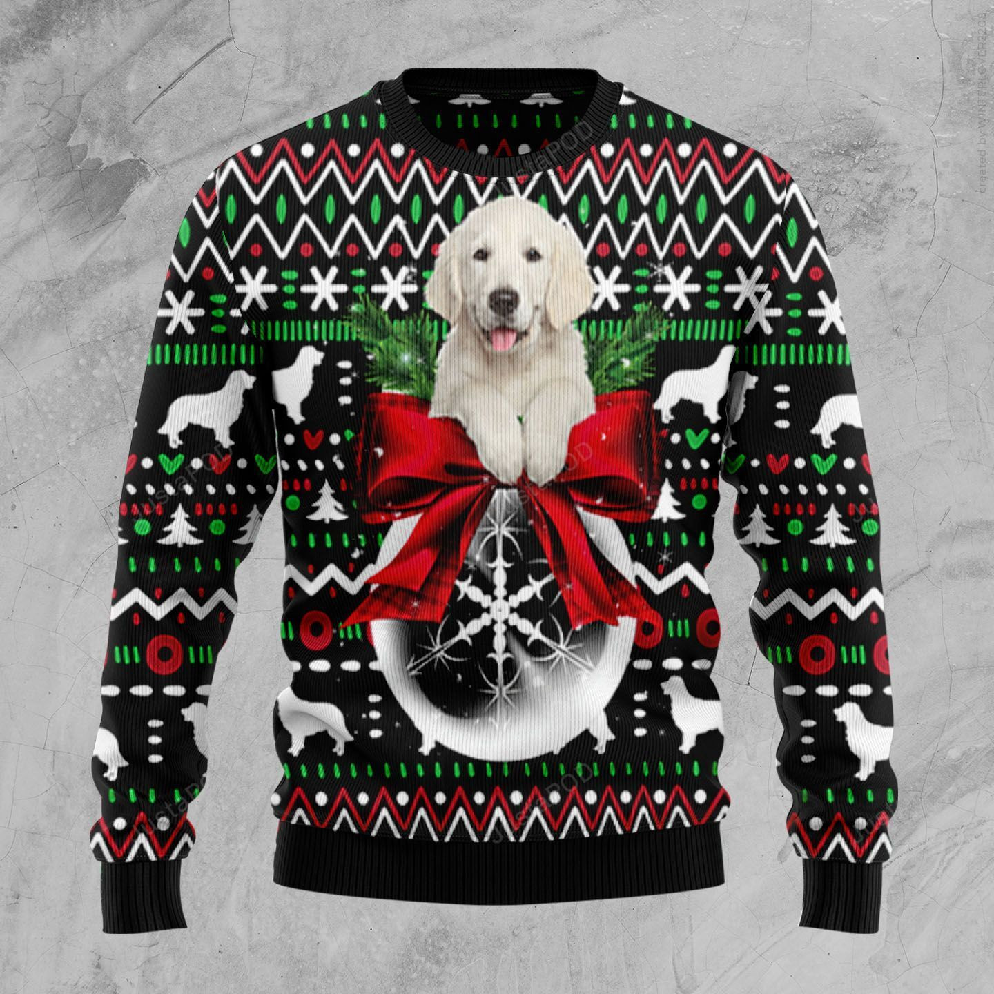 Golden Retriever Xmas Ball Ugly Christmas Sweater,