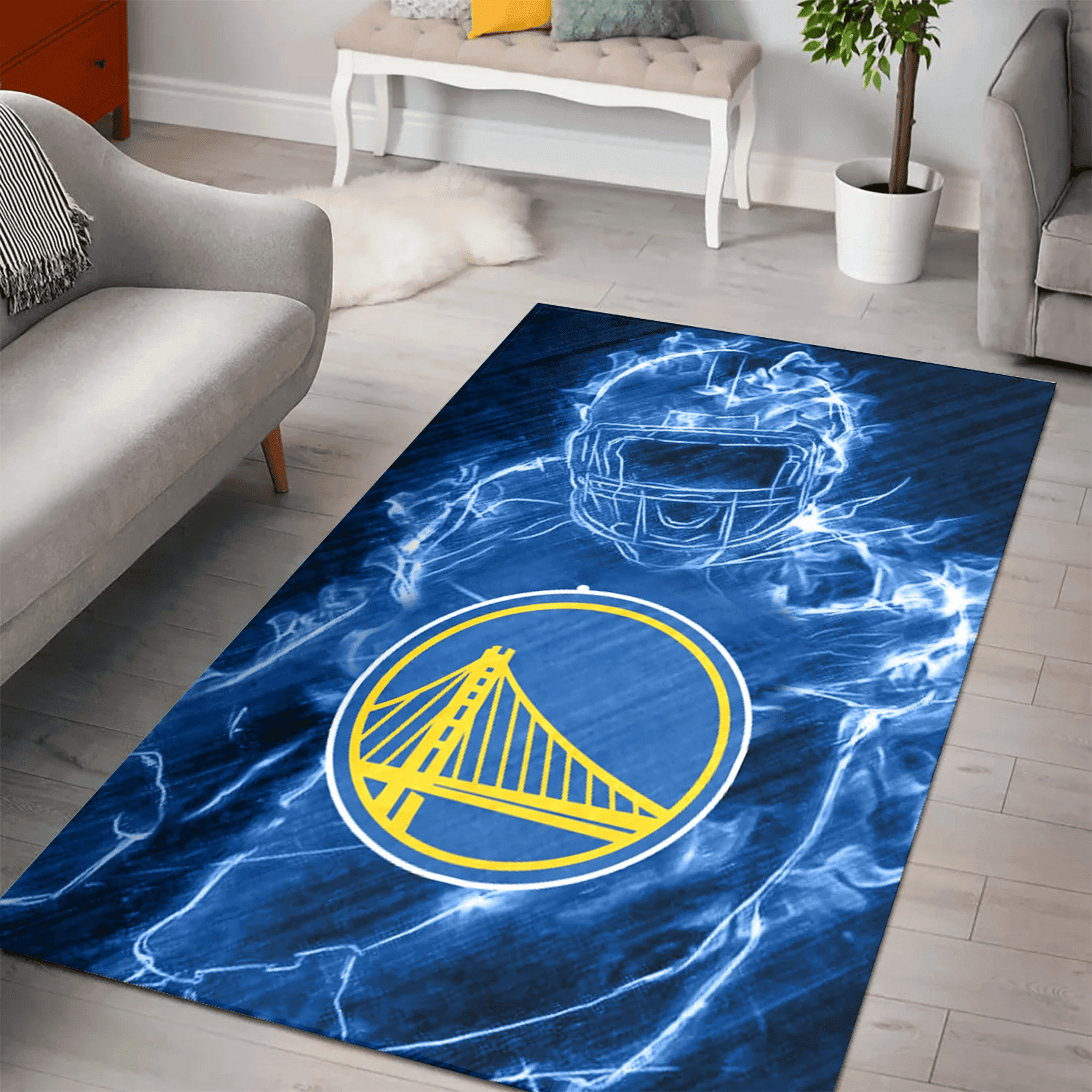 Golden State Warriors Legend 3D Full Print Rectangle Area Rug – Full Print Carpet For Living Room & Bedroom Home Decor