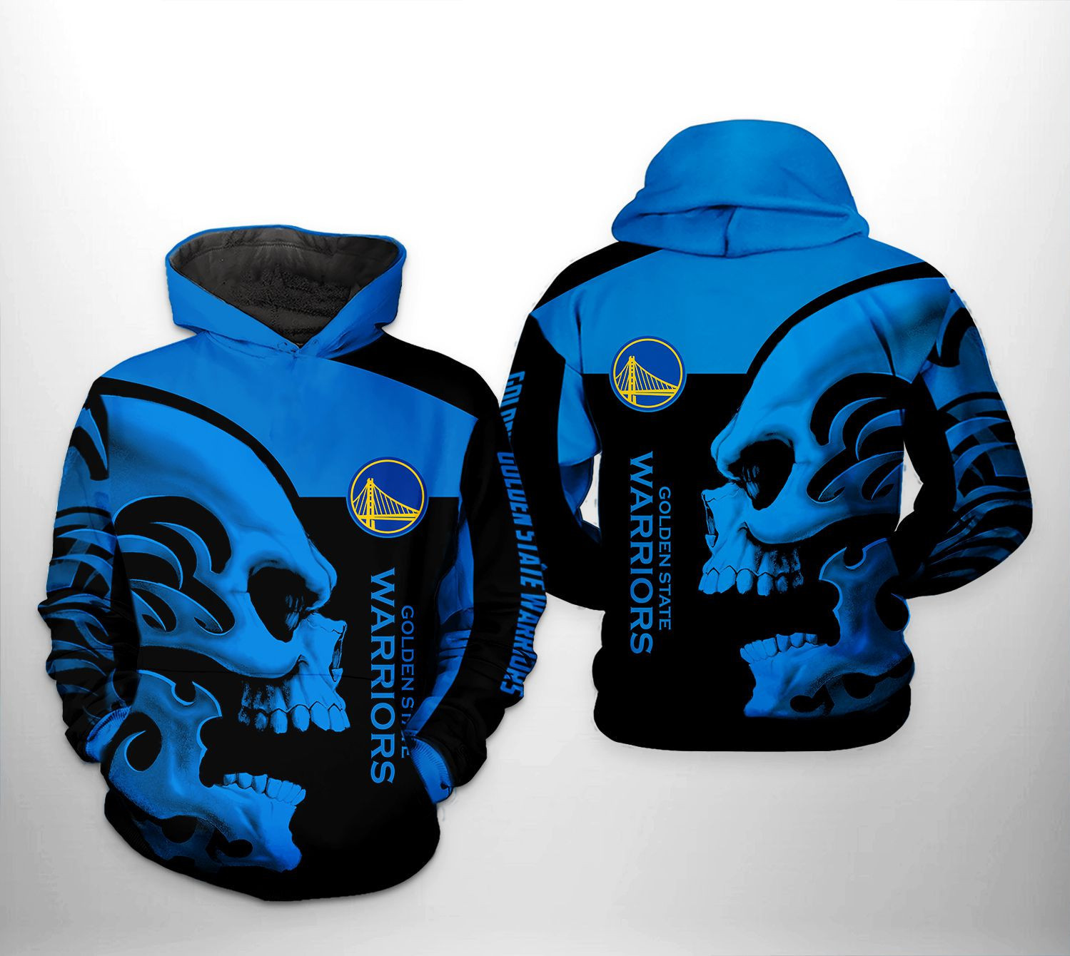 Golden State Warriors NBA Skull Team 3D All Over Print Hoodie & Zip Hoodie