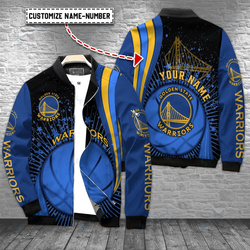 Golden State Warriors Personalized Bomber Jacket | NBA Team Jacket for Men & Women | Basketball Fan Gift