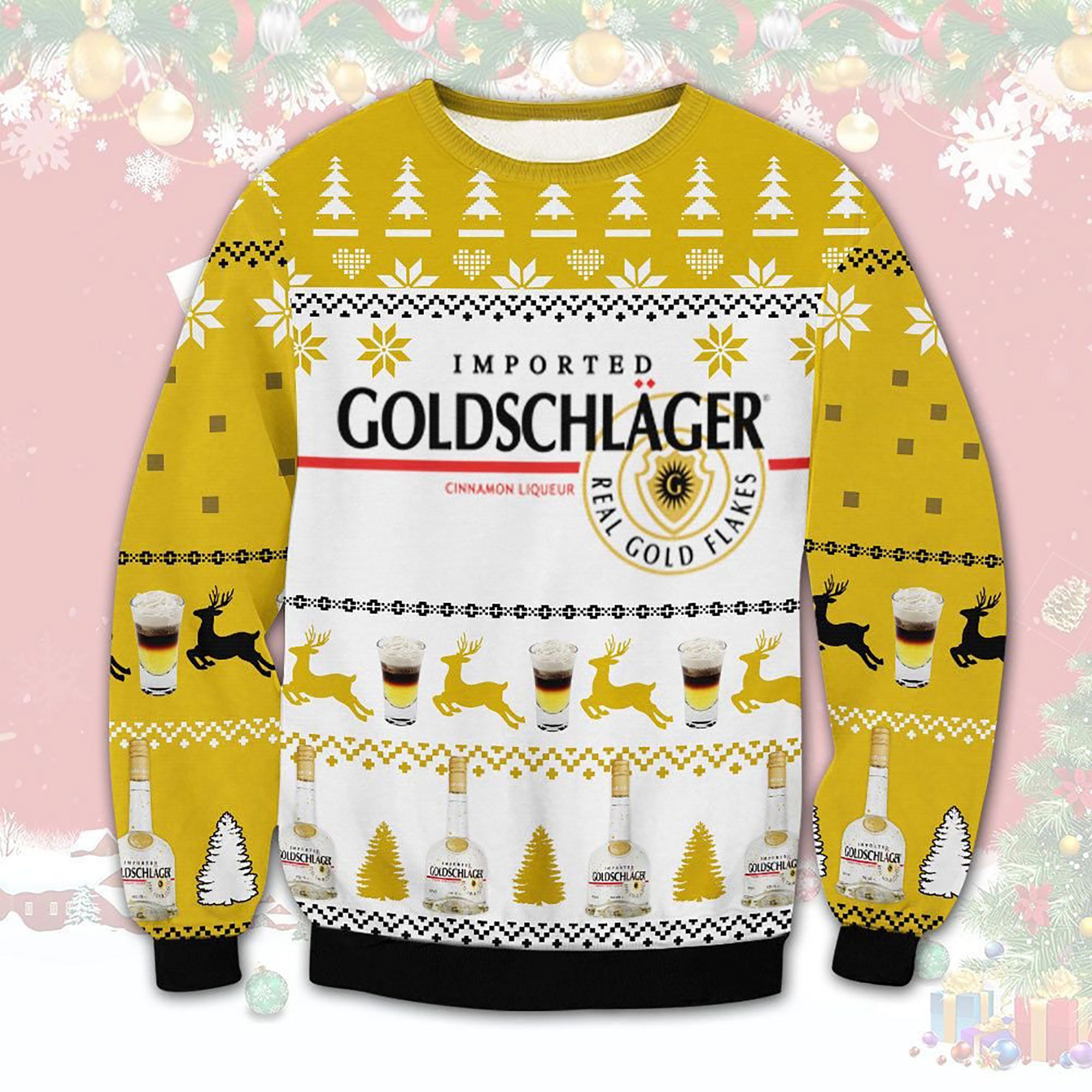 Goldschlager Cinnamon Liqueur Ugly Christmas Sweater