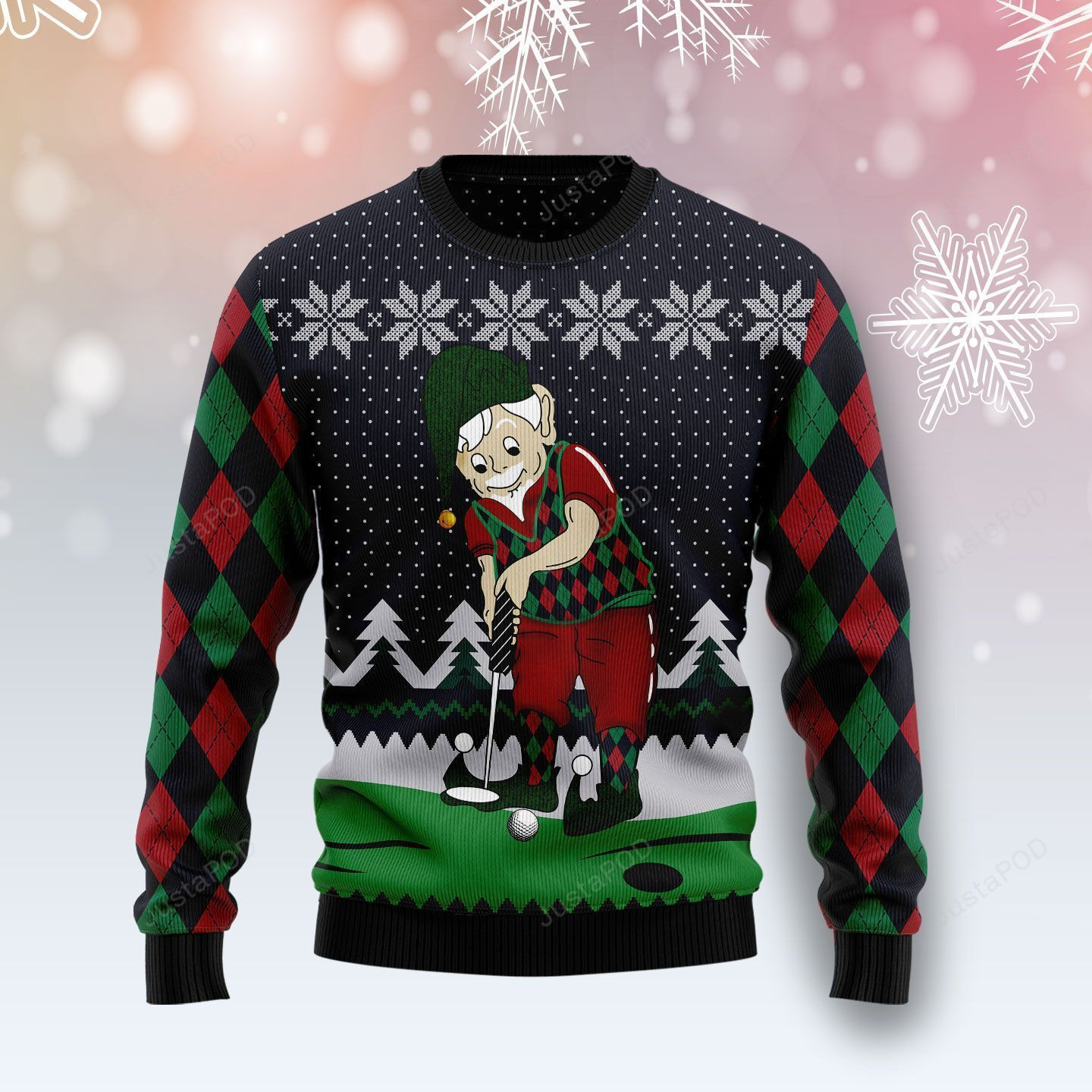Golf Lover Ugly Christmas Sweater, Perfect Holiday Gift