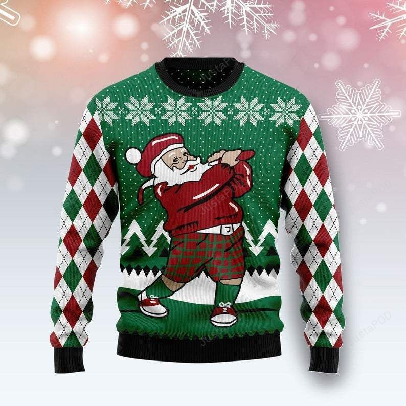 Golfer Santa Ugly Christmas Sweater, Perfect Holiday Gift
