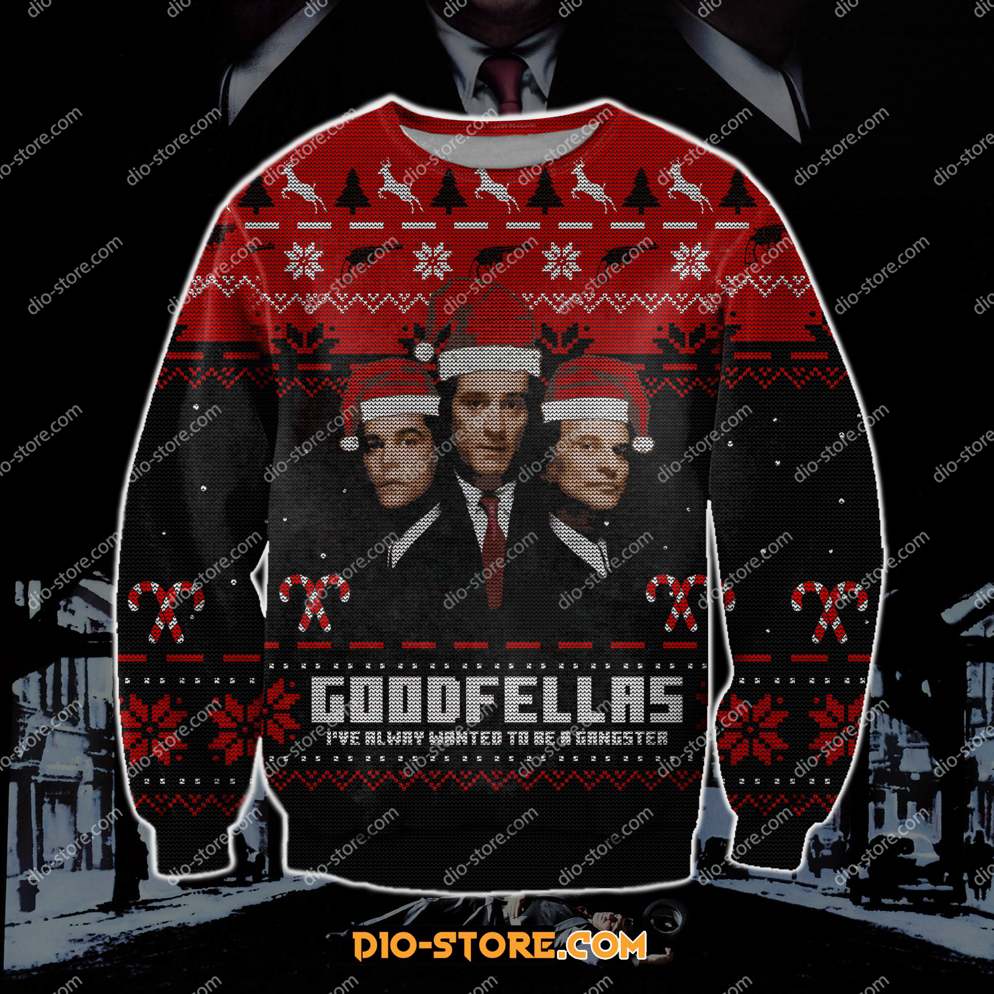 Goodfellas 3D Print Knitting Pattern Ugly Christmas Sweater