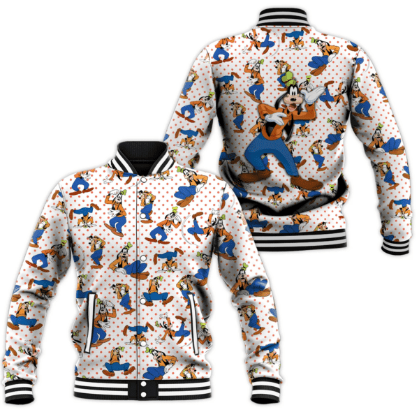 Goofy Mickey Comics Disney Cartoon Baseball Jacket for Men & Women | Cartoon Fan Gift