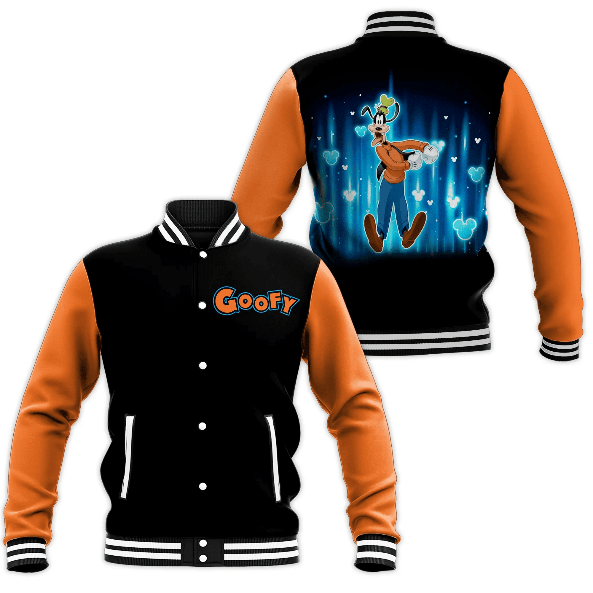 Goofy Mickey Comics Disney Cartoon Baseball Jacket for Men & Women | Cartoon Fan Gift