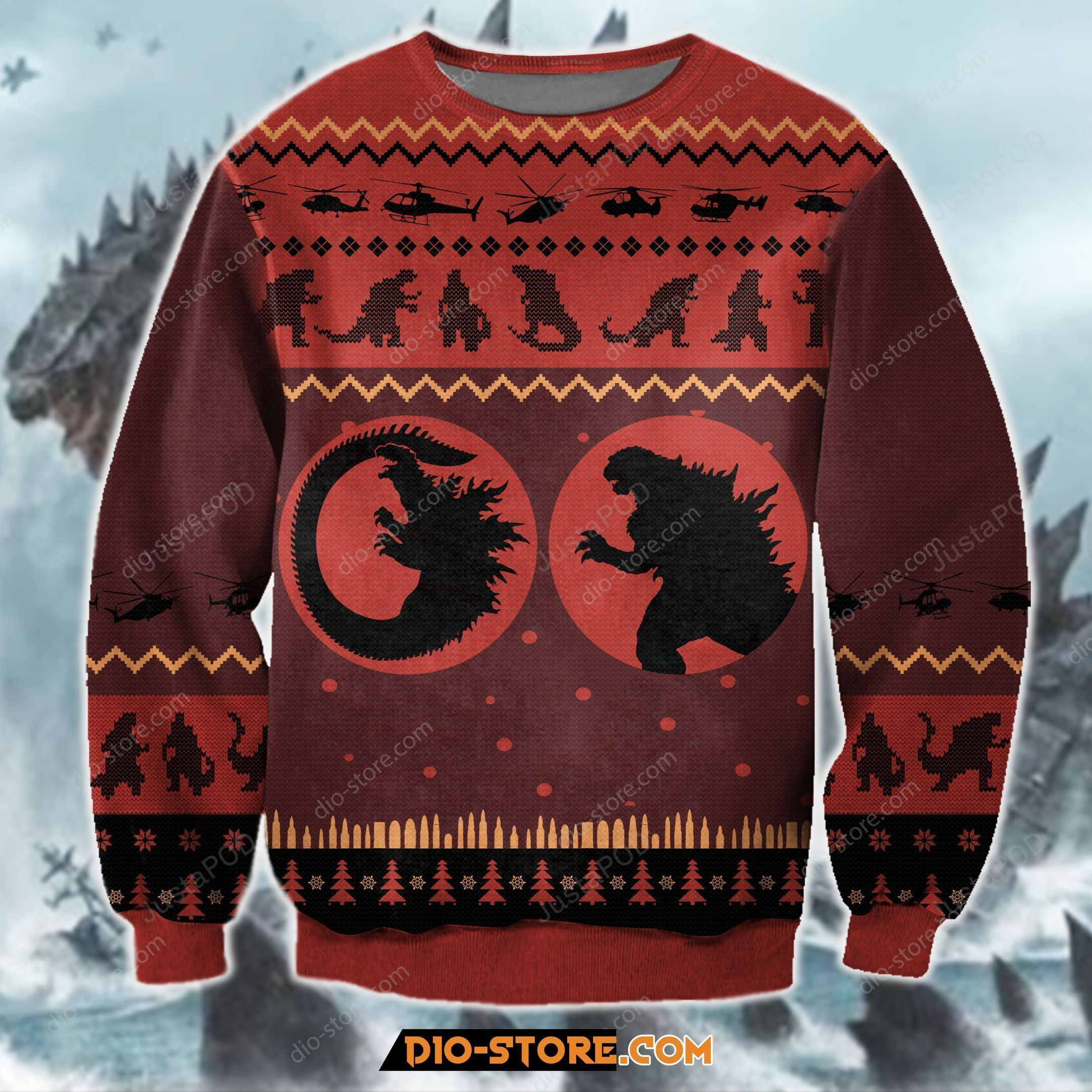 Gozilla Ugly Christmas Sweater, Perfect Holiday Gift