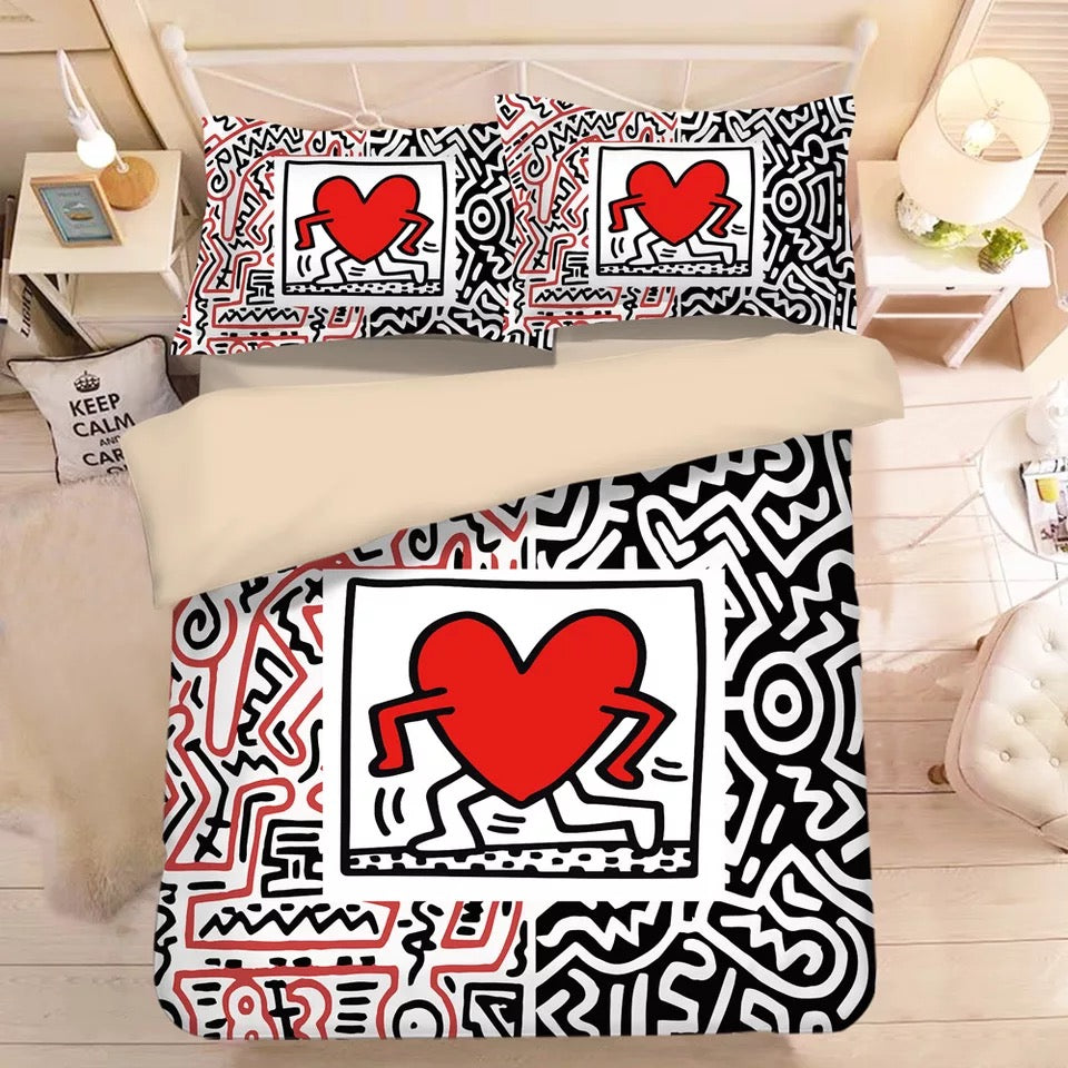 Graffiti Illustration Duvet Cover Quilt Cover Pillowcase Bedding Set Bed Linen Home Bedroom Decor