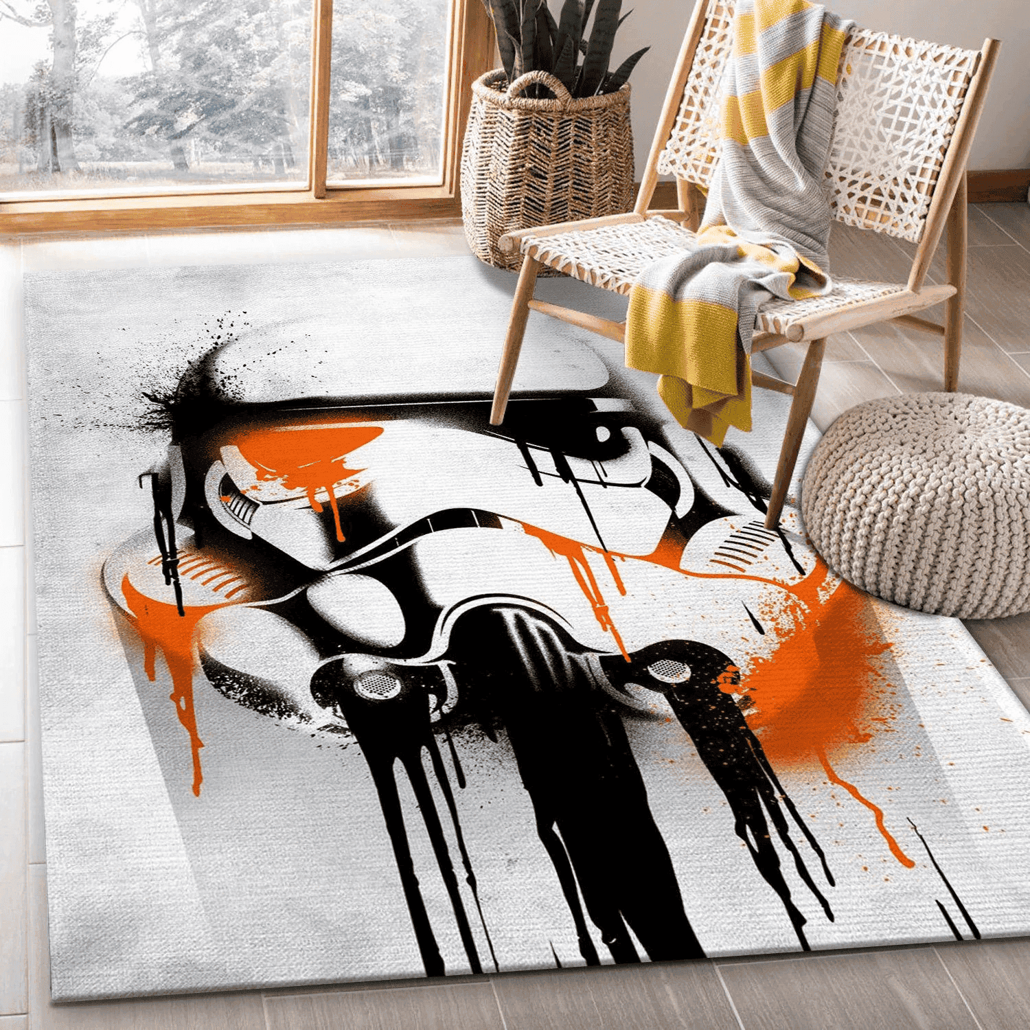 Graffiti Star War 3D Rectangle Area Rug – Full Print Carpet For Living Room & Bedroom Home Decor
