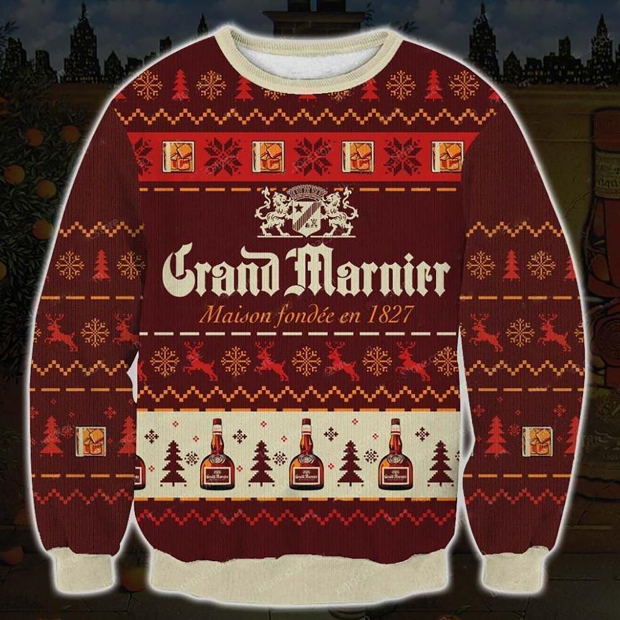 Grand Marnier Print Ugly Christmas Sweater