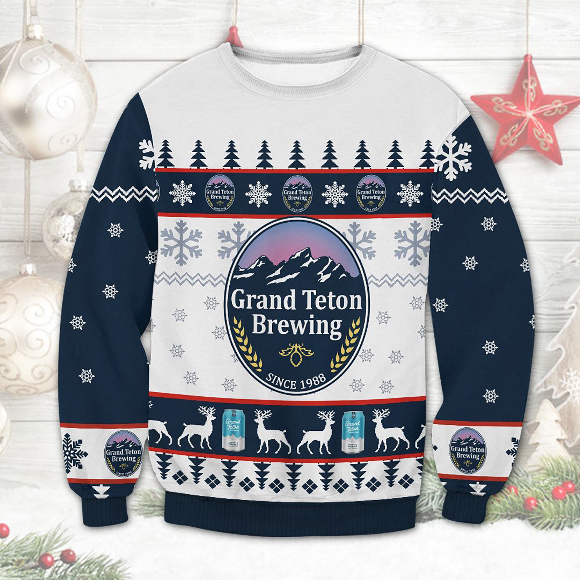 Grand Teton Brewing Beer Ugly Christmas Sweater