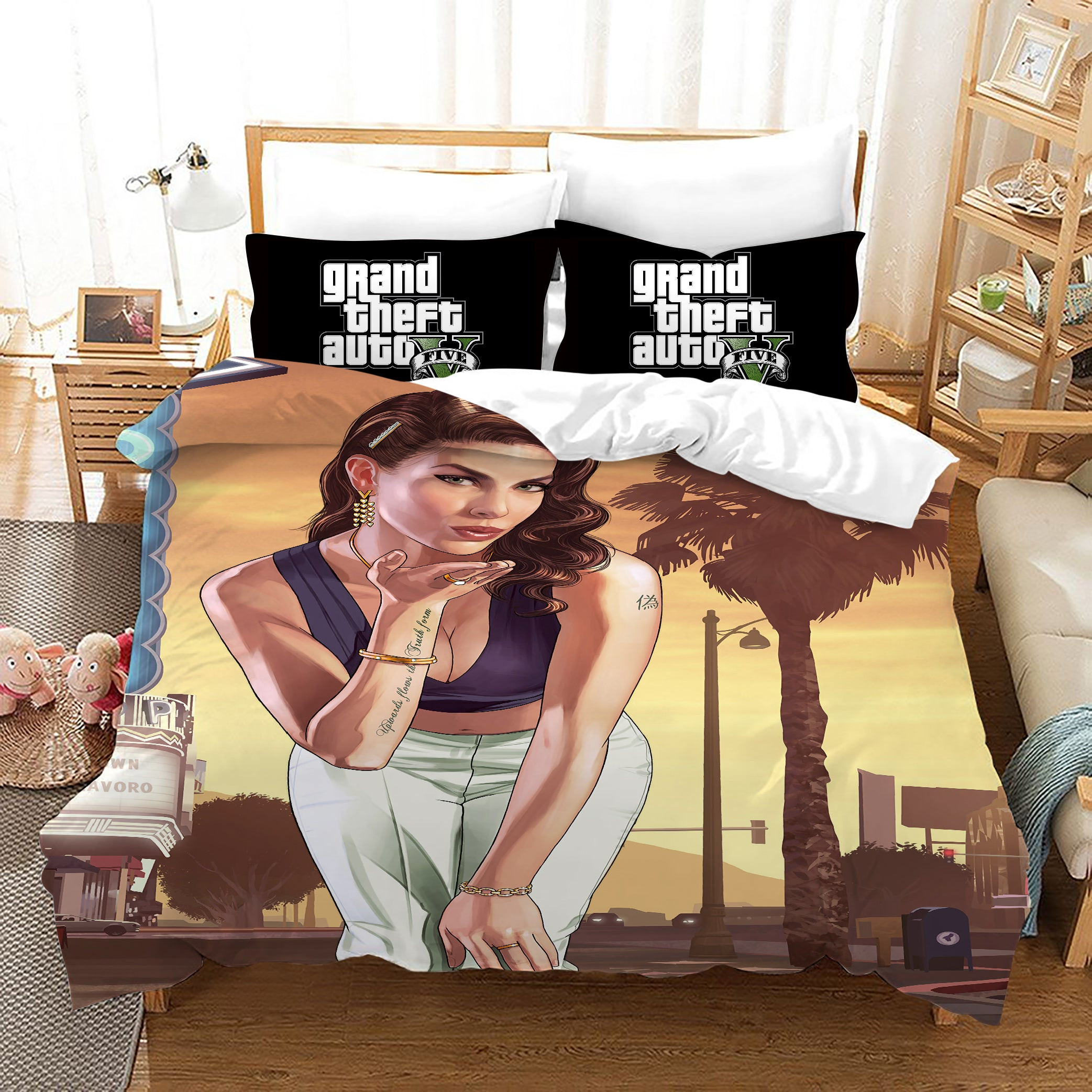 Grand Theft Auto Duvet Cover Quilt Cover Pillowcase Bedding Set Bed Linen Home Bedroom Decor