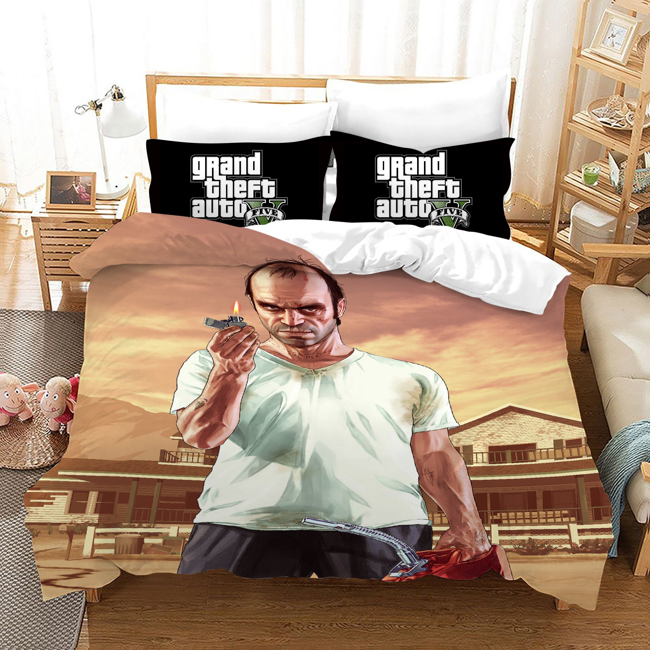 Grand Theft Auto Duvet Cover Quilt Cover Pillowcase Bedding Set Bed Linen Home Bedroom Decor