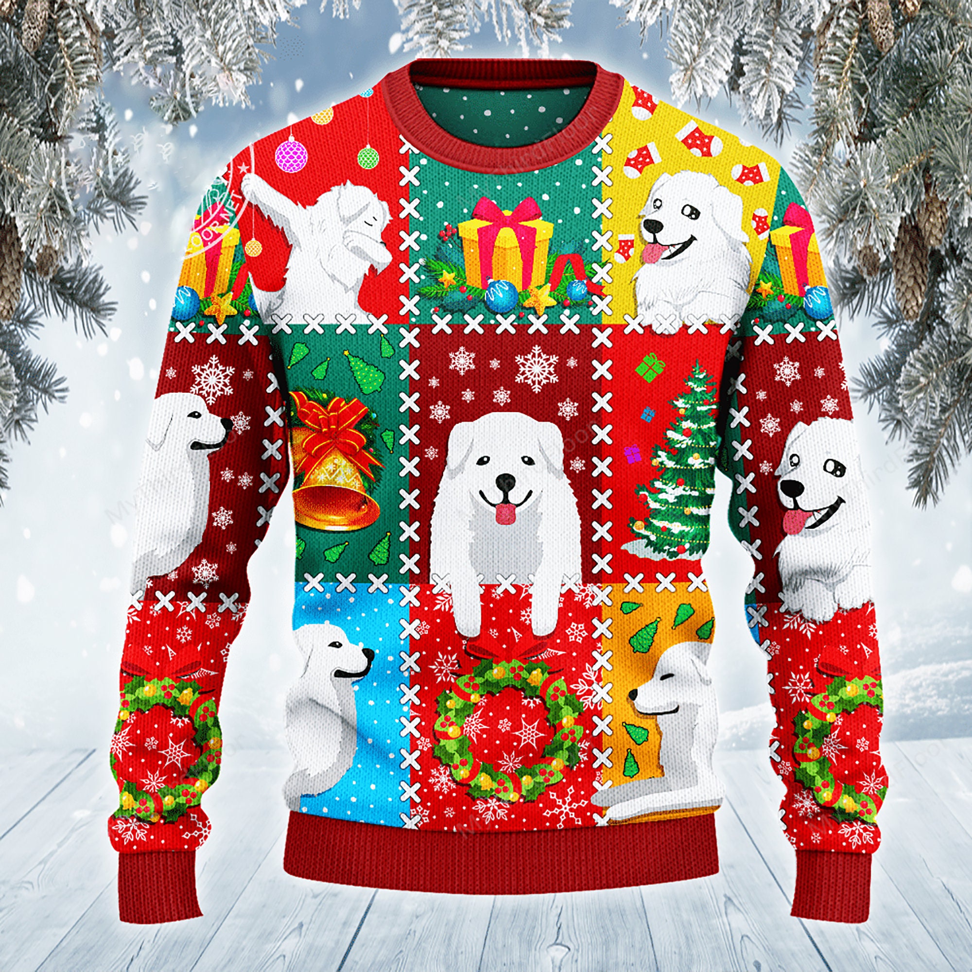 Great Pyrenees Dog Lovers Christmas Wishes Ugly Christmas Sweater