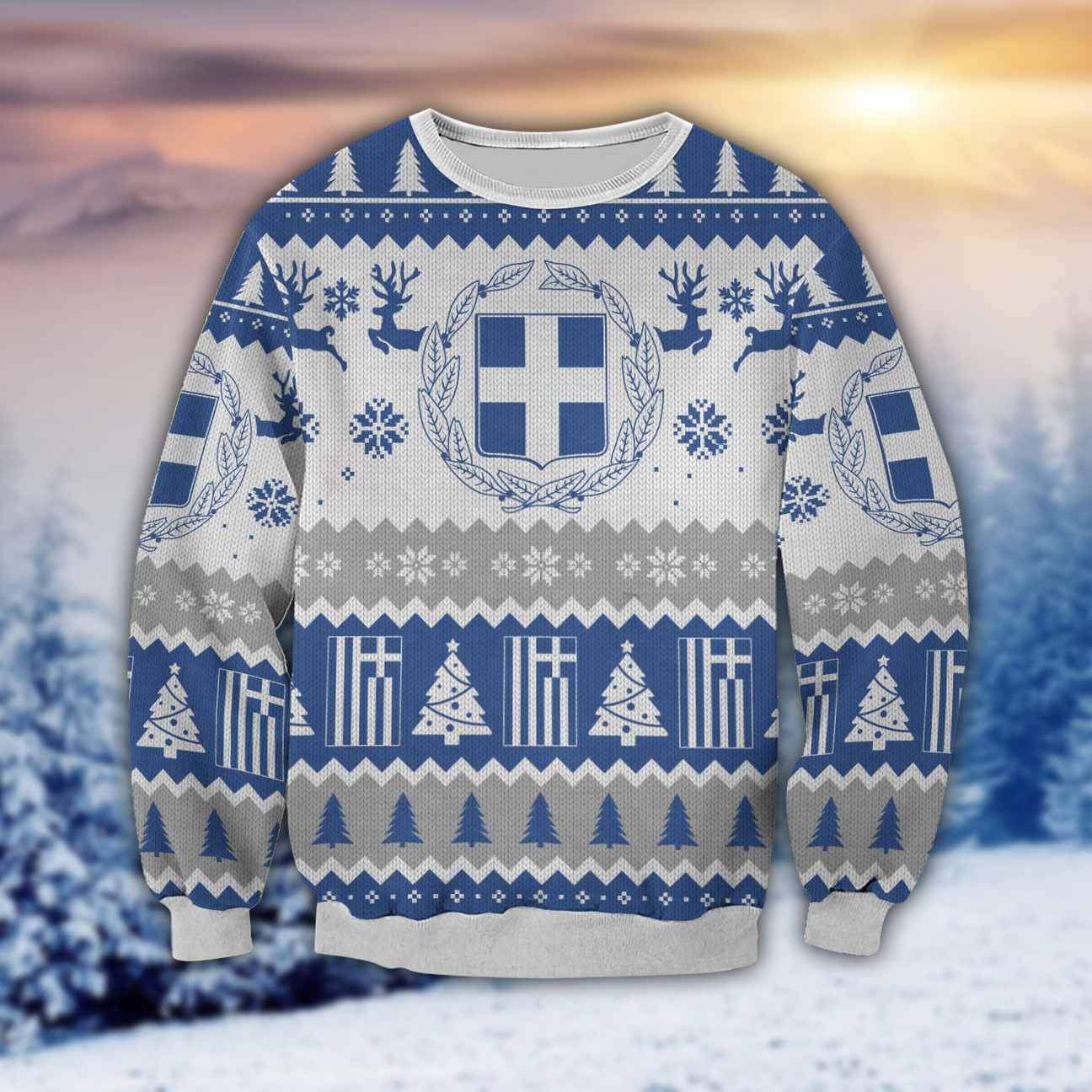 Greece 3D All Over Print Ugly Christmas Sweater