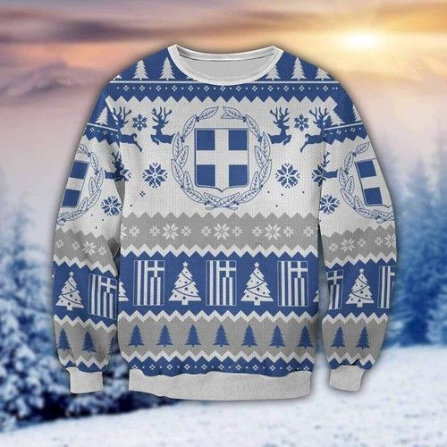 Greece Ugly Christmas Sweater,